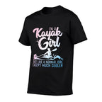 Unique Kayak Gift Oar Kayaking Accessories  Stuff Funny Kayak Girl Art Womens Black  Fade-proof Color T-Shirt