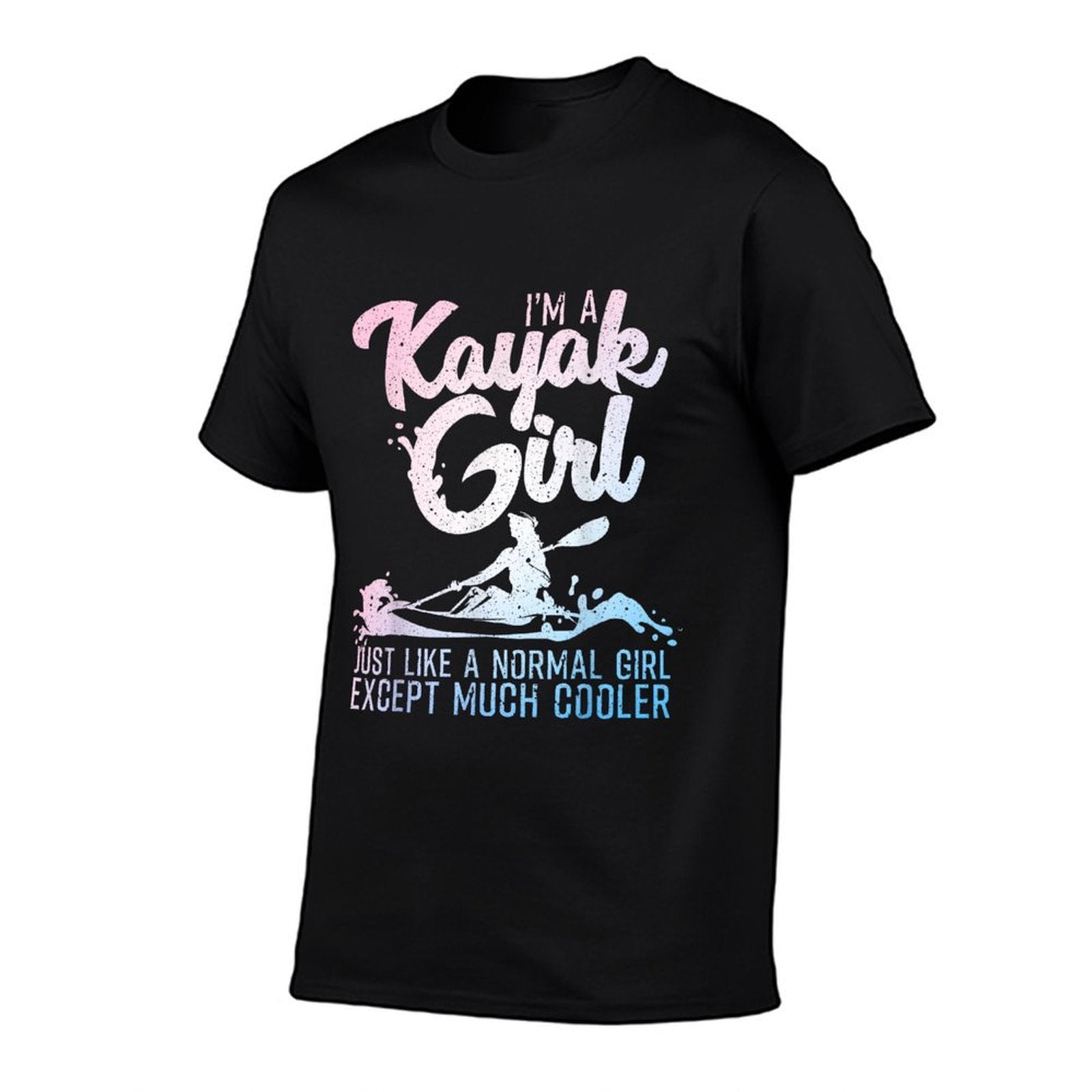 Unique Kayak Gift Oar Kayaking Accessories  Stuff Funny Kayak Girl Art Womens Black  Fade-proof Color T-Shirt