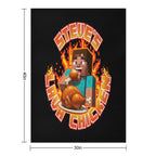 Steves Lava Chicken - Steve Eating Hot Lava Chicken Comfort Throw Blanket