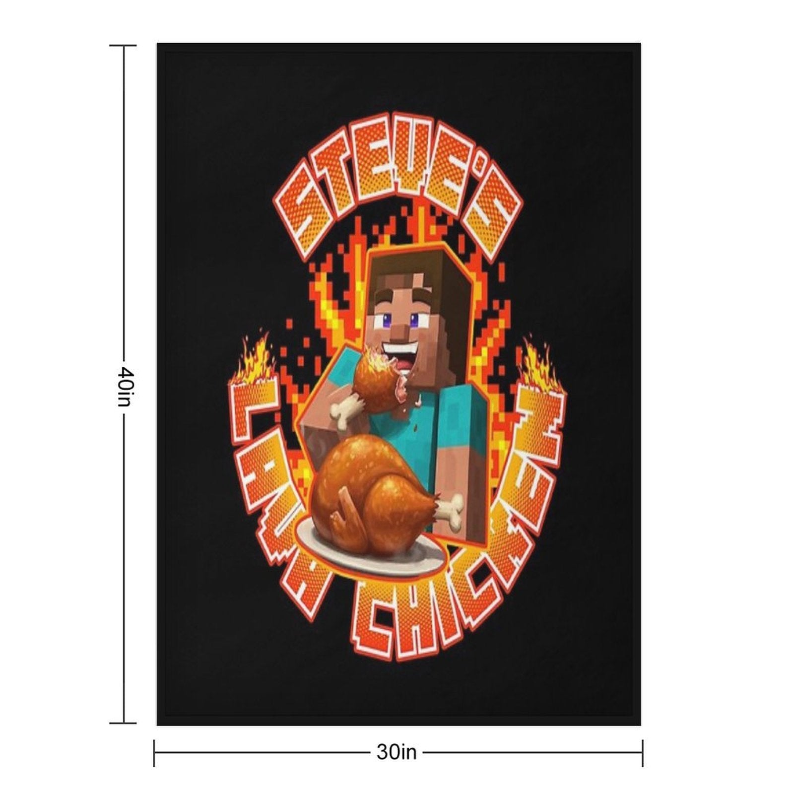 Steves Lava Chicken - Steve Eating Hot Lava Chicken Comfort Throw Blanket
