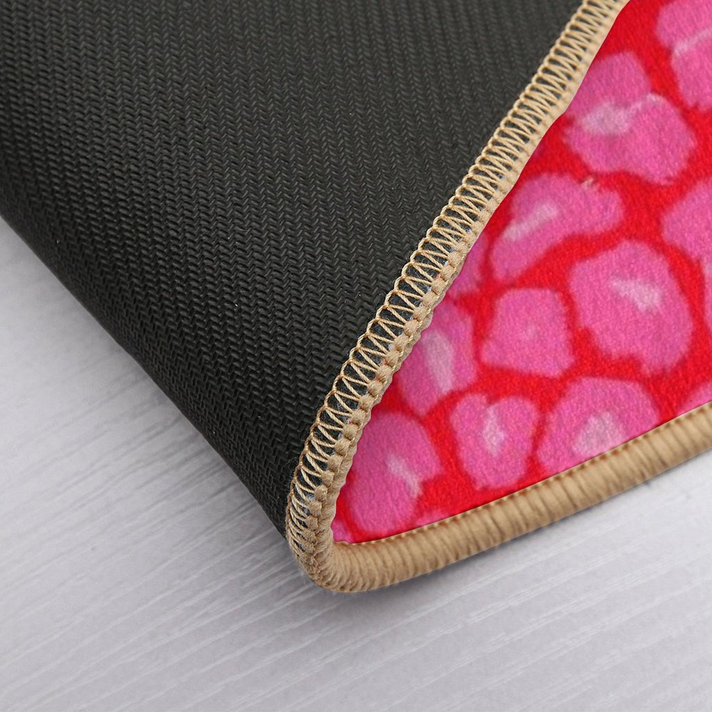 Leopard Print Pink And Red Colours  Eco-Friendly Bath Mat