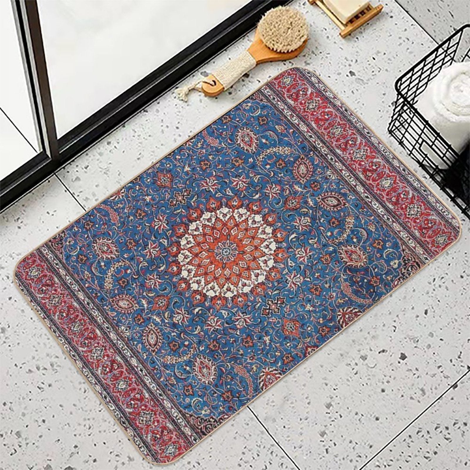 Sarouk Antique Persian Rug Print  Versatile Bath Mat