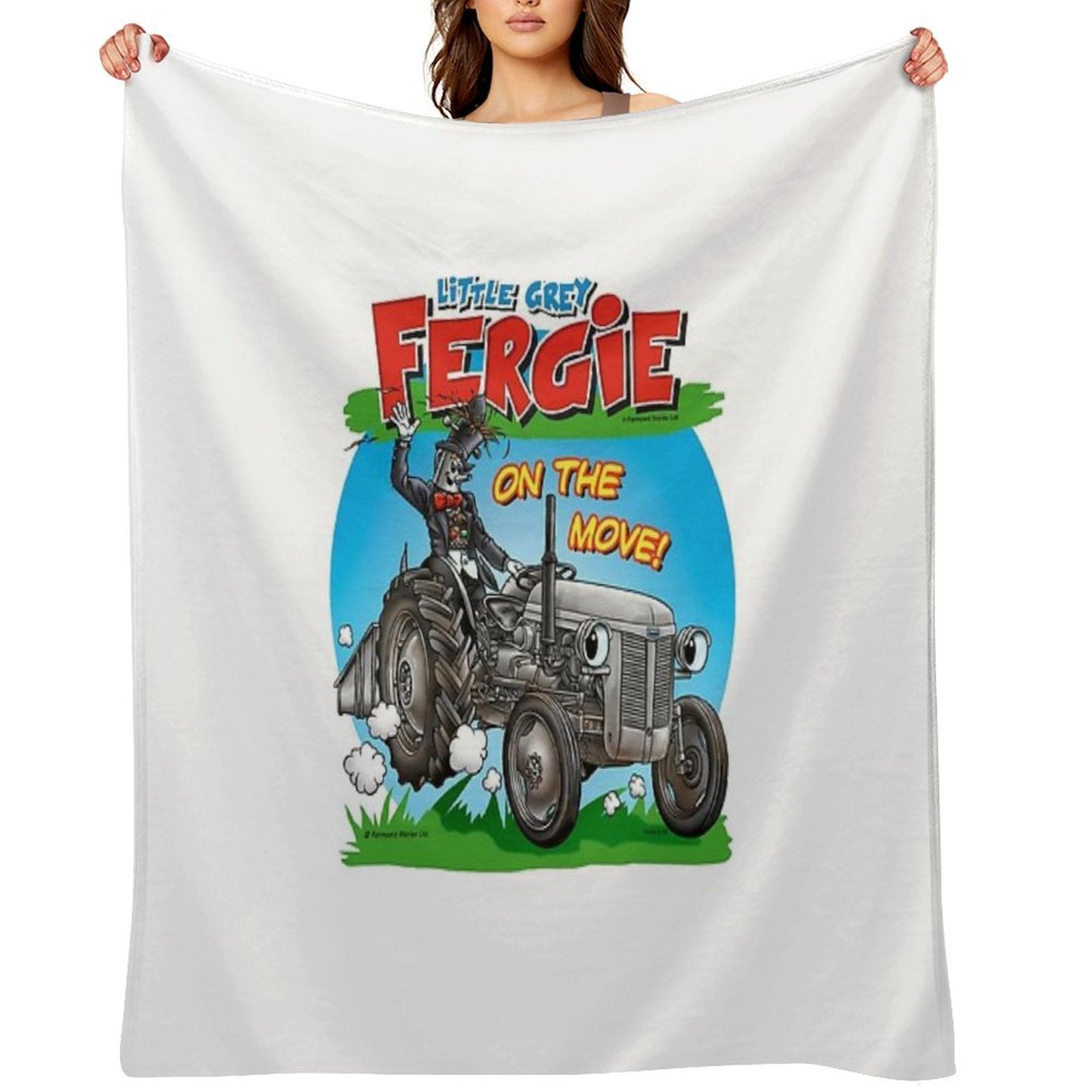 Little Grey Fergie on The Move! Shrink-resistant Throw Blanket