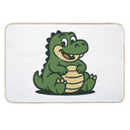 Chubby Retro Dinosaur – Cute Sitting Dino Mascot Design  Easy Maintenance Bath Mat