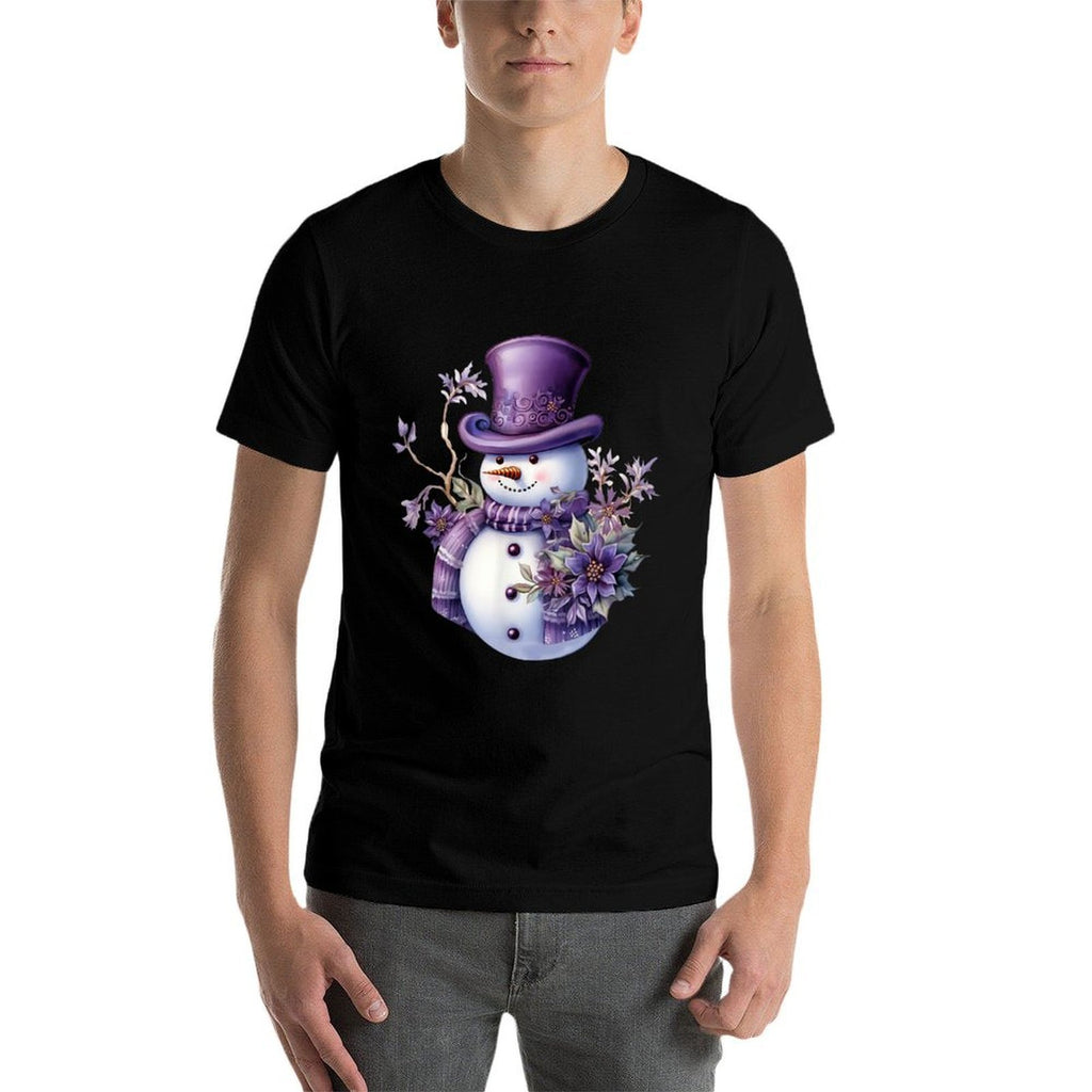 Purple Snowman Funny Cute Snowman Merry Christmas Men Women  Vintage-inspired T-Shirt