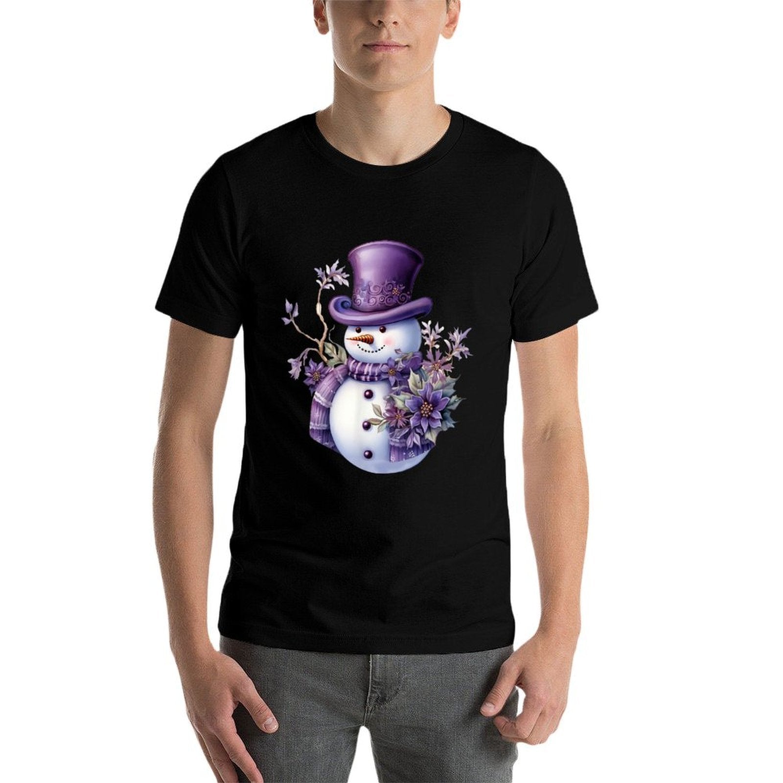 Purple Snowman Funny Cute Snowman Merry Christmas Men Women  Vintage-inspired T-Shirt