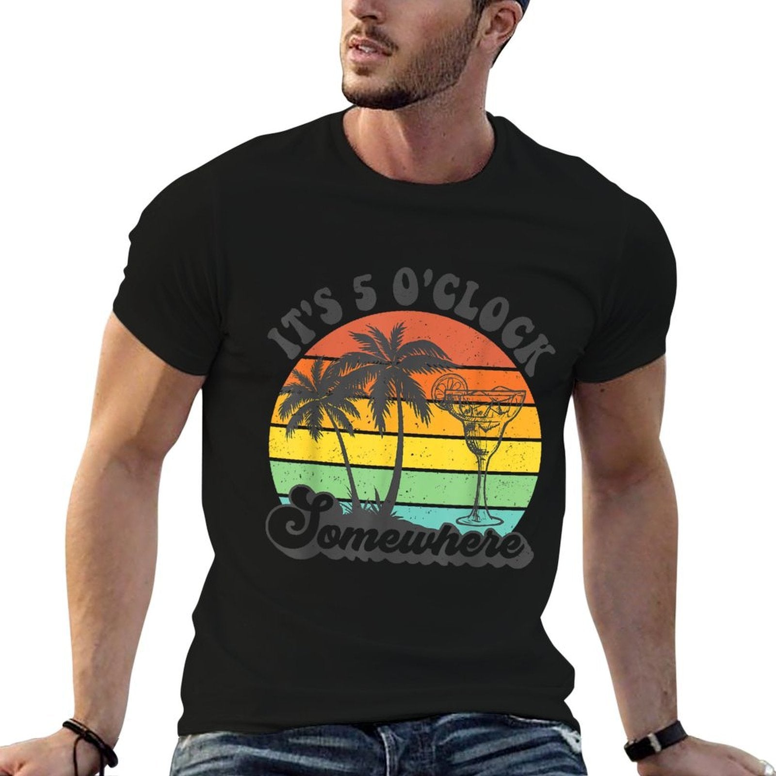 Its 5 Oclock Somewhere Coconut Tree Funny Summer Beach for Men Women  Quick-drying T-Shirt