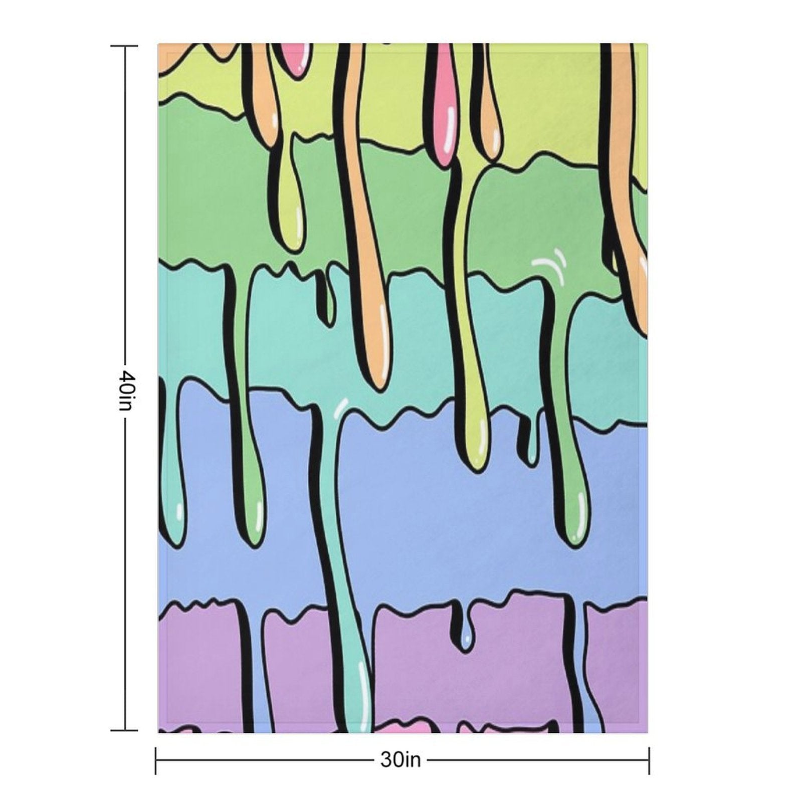 Slime Rainbow Kawaii Aesthetic Drippy Pattern Multi-functional Throw Blanket