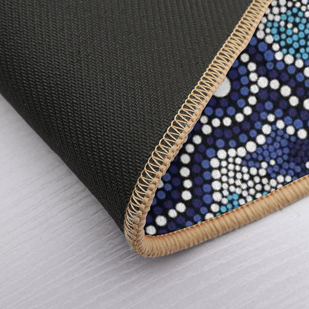 Aboriginal Art Authentic - Wetland Dreaming 2  Dirt-Trapping Bath Mat