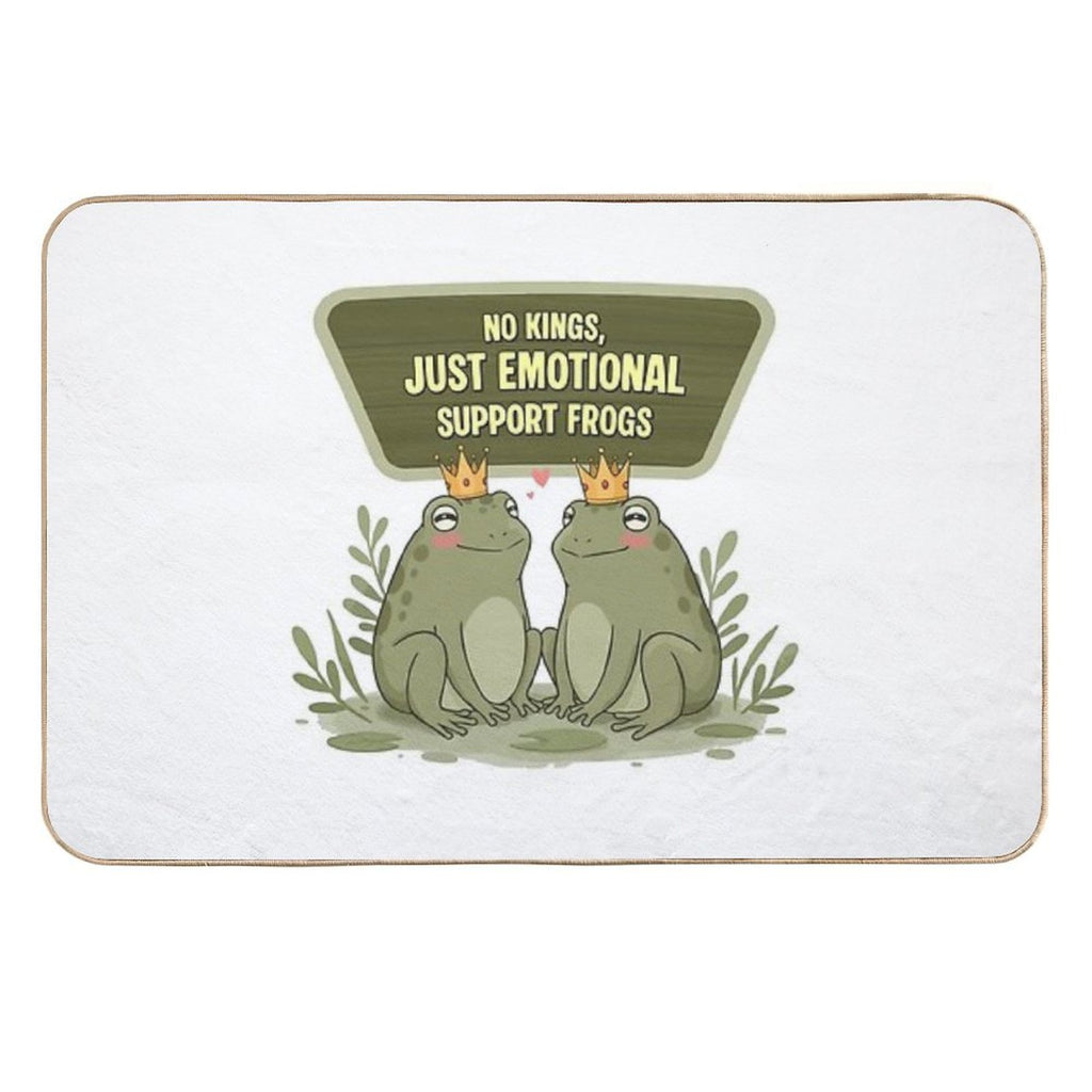 No Kings, Just Emotional Support Frogs – Funny Cute Frog Design  Absorbent Bath Mat