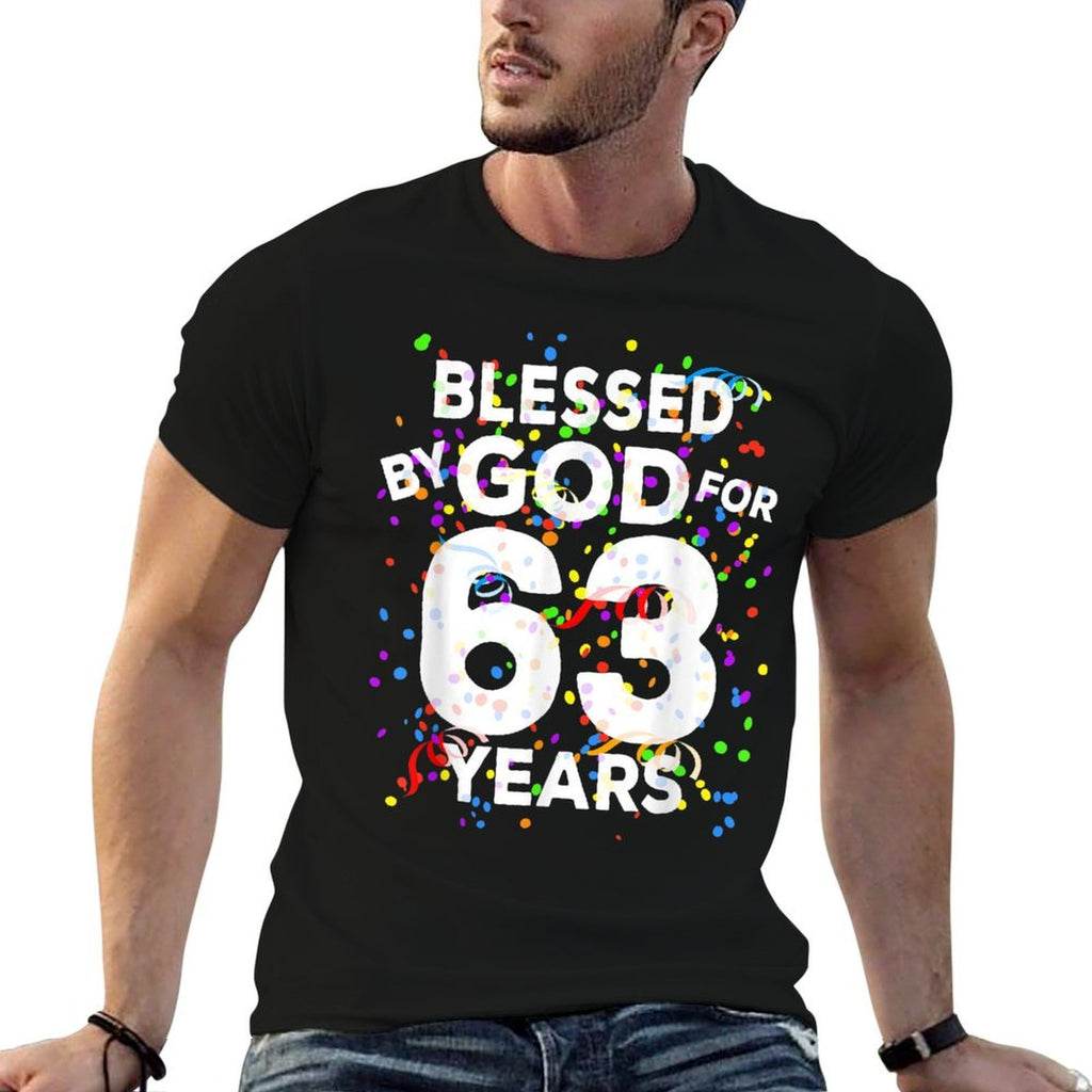 Blessed By God For 63 Years Happy 63rd Birthday  Soft T-Shirt