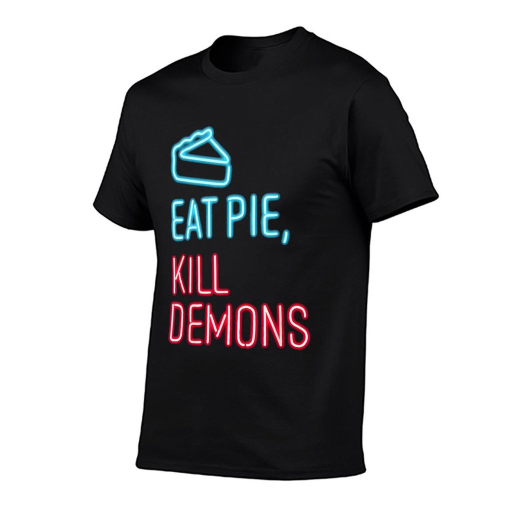 Eat Pie Kill Demons - Supernatural  Cotton T-Shirt