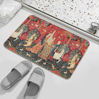 UNICORN AND LADY PLAYING ORGAN WITH ANIMALS , Hearing  Odorless Bath Mat
