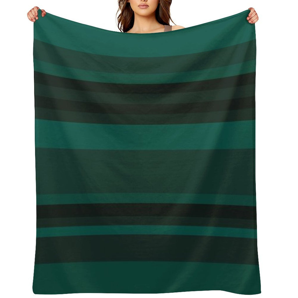 Glorious Green Stripes Lightweight Throw Blanket