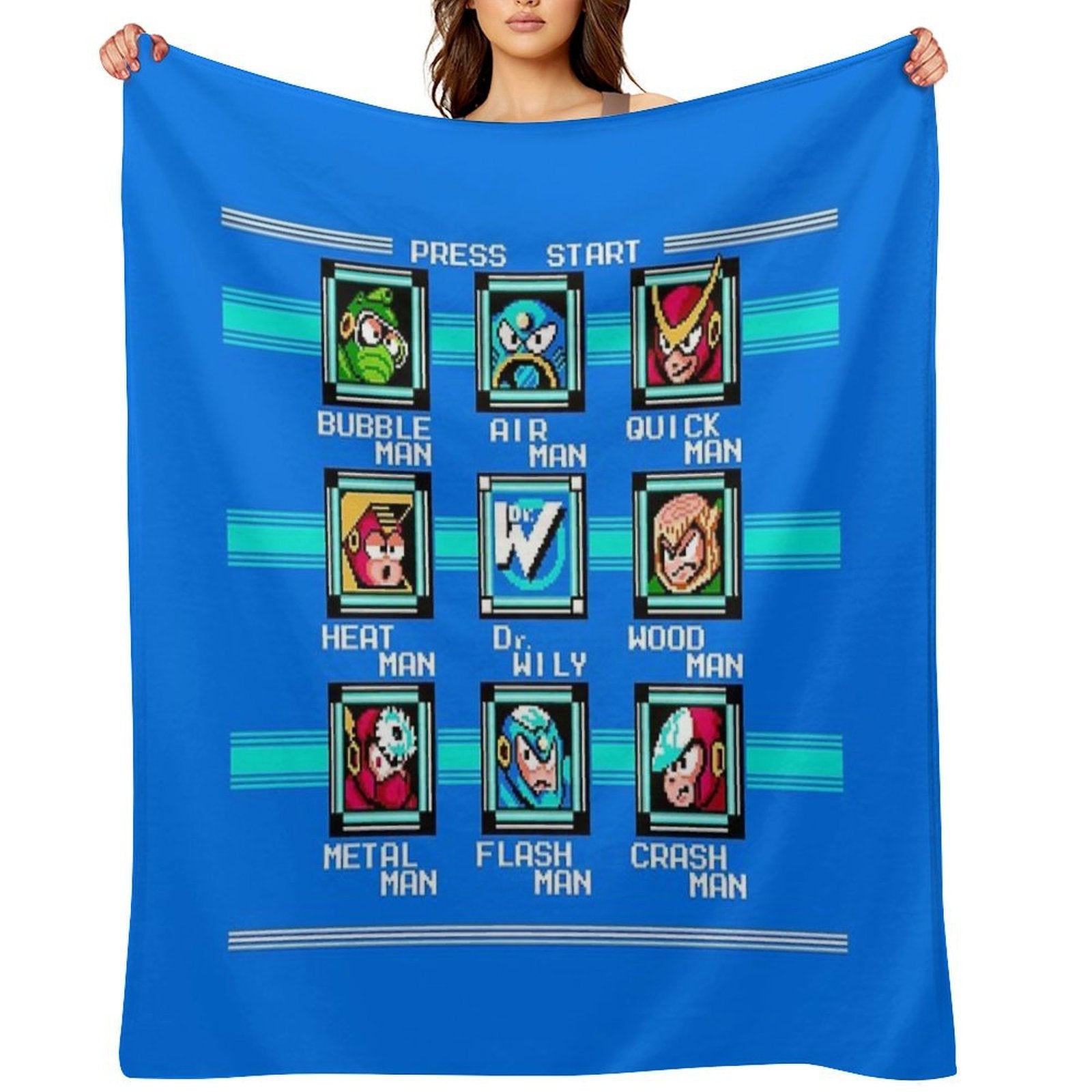 Megaman 2 Stage Select Velvety-soft Throw Blanket