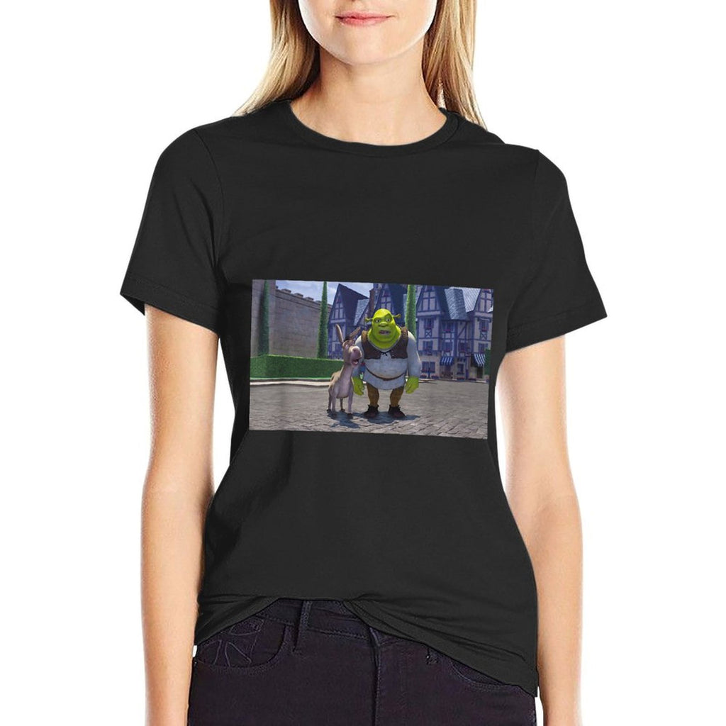 Shrek Iconic Donkey  Shrek Photo Scene Big Chest Poster  Affordable Price T-Shirt