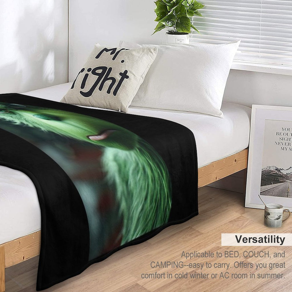 Grinchy Charm Add A Touch of Whimsy to Your Space Gift-ready Throw Blanket