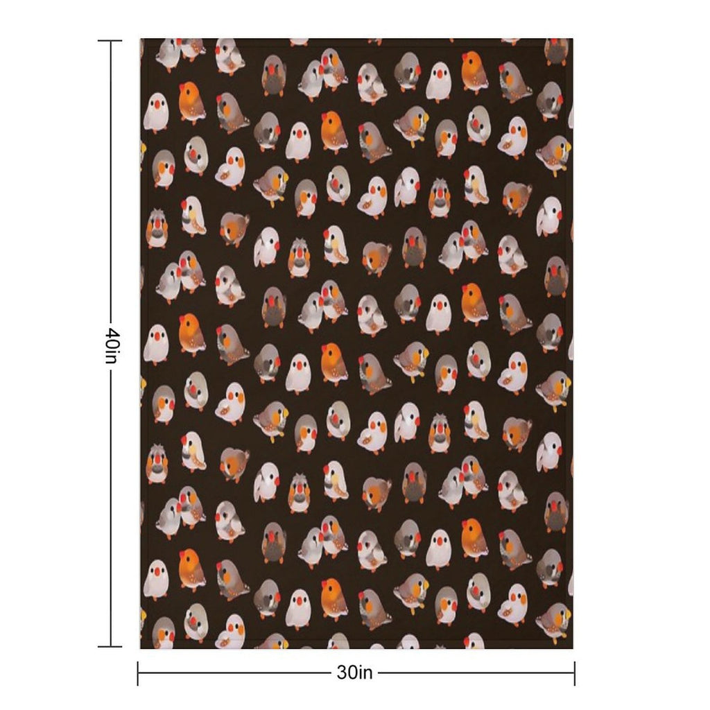 Zebra Finch - Textdark Anti-pilling Throw Blanket