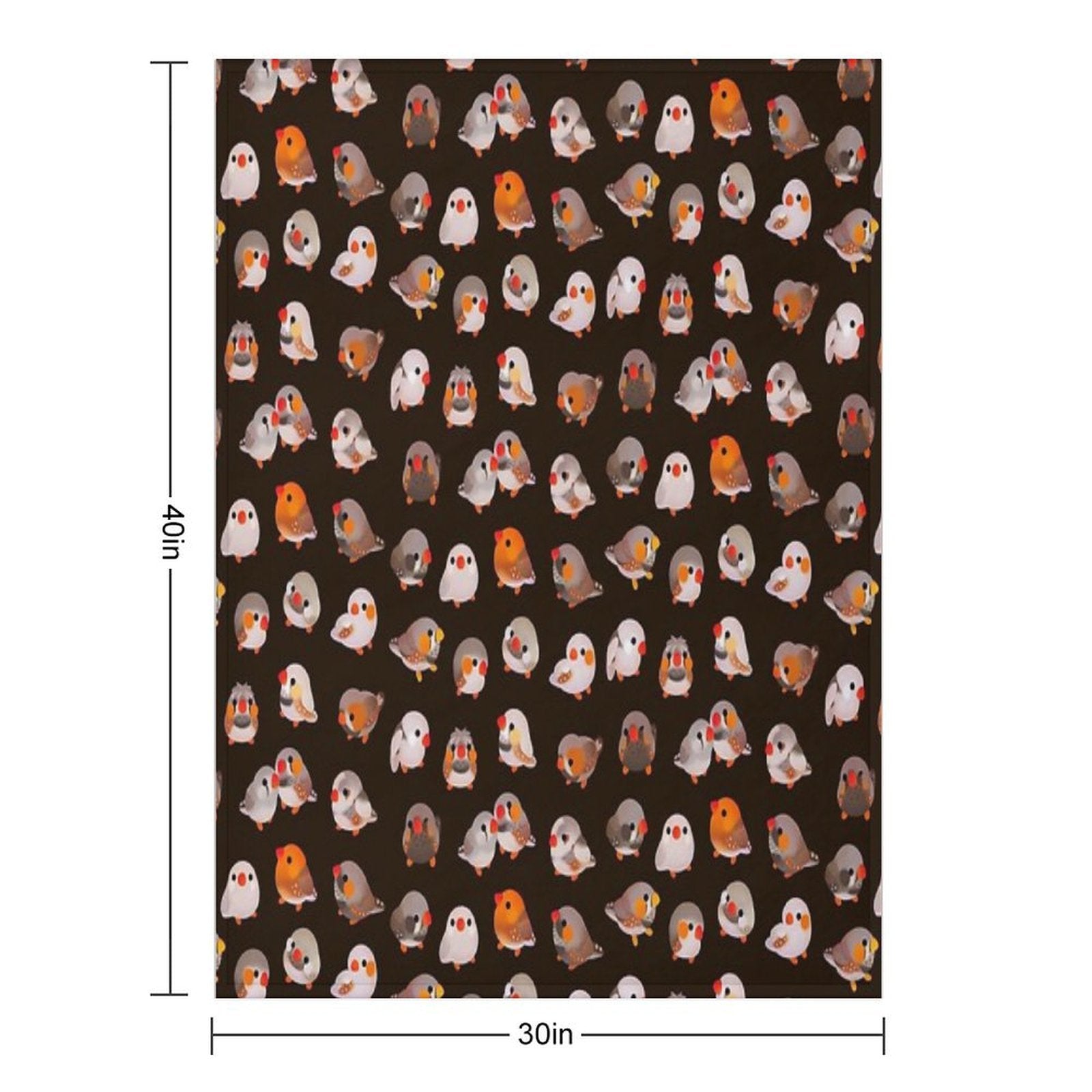 Zebra Finch - Textdark Anti-pilling Throw Blanket