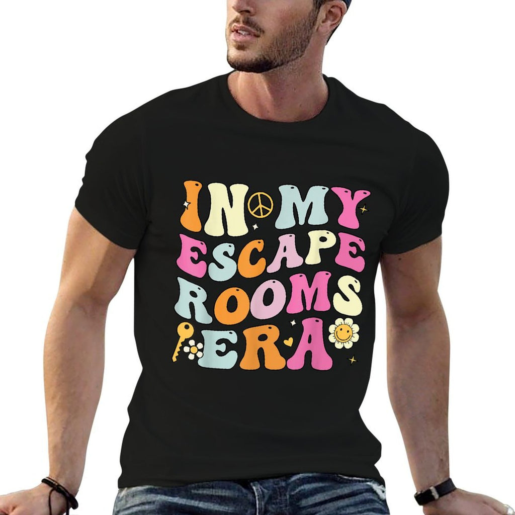 In My Escape Rooms Era, Cute Groovy Escape Rooms Players  Graphic-printed T-Shirt