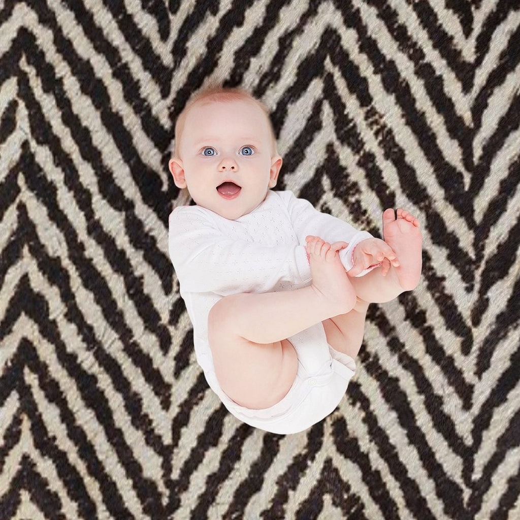 Black And White Pattern Easy Care Throw Blanket