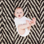 Black And White Pattern Easy Care Throw Blanket