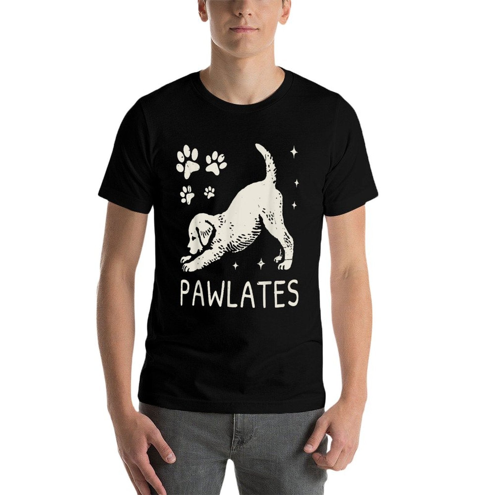 Pawlates Dog Stretching Workout Fitness Pilates Cute Puppy  Stretchy T-Shirt