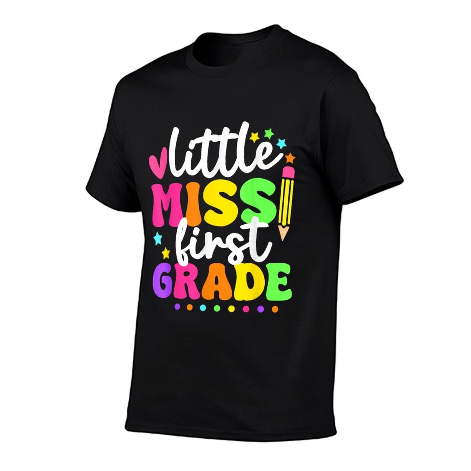 Little Miss 1st Grade Kids Girls Pencil Back To School Funny  Durable T-Shirt