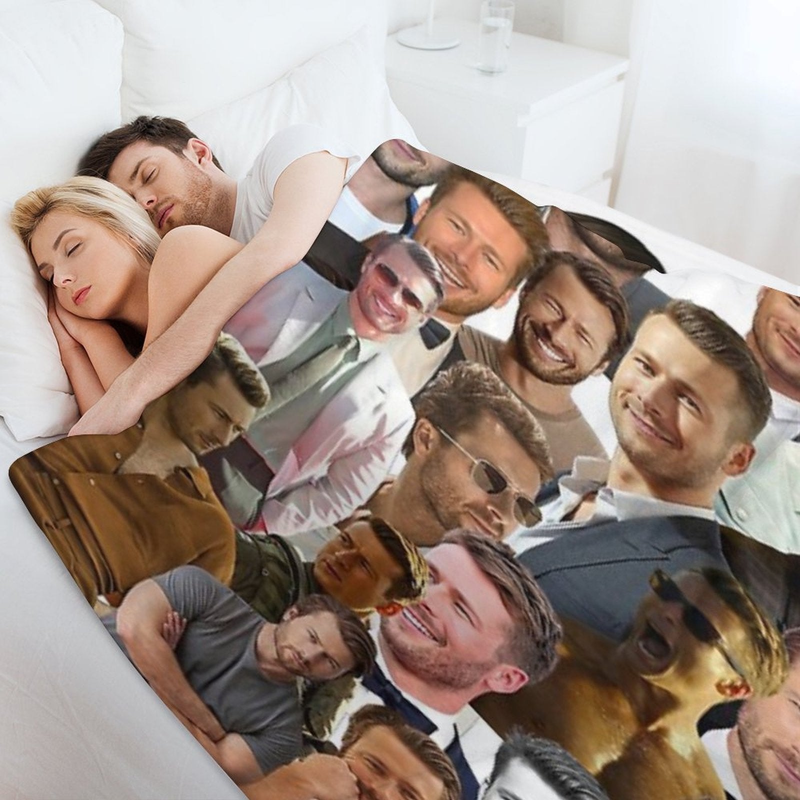 Glen Powell Photo Collage Compact Throw Blanket