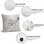 Paris Market Grey Soft Gift Ready Throw Pillow
