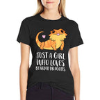 Just A Girl Who Loves Bearded Dragons Lizard Reptile  Rolled Sleeves T-Shirt