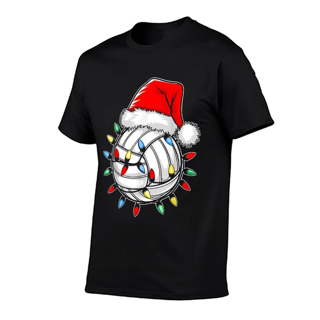 Santa Volleyball Ball Men Youth Boys Christmas Pajamas  Wrinkle-resistant T-Shirt