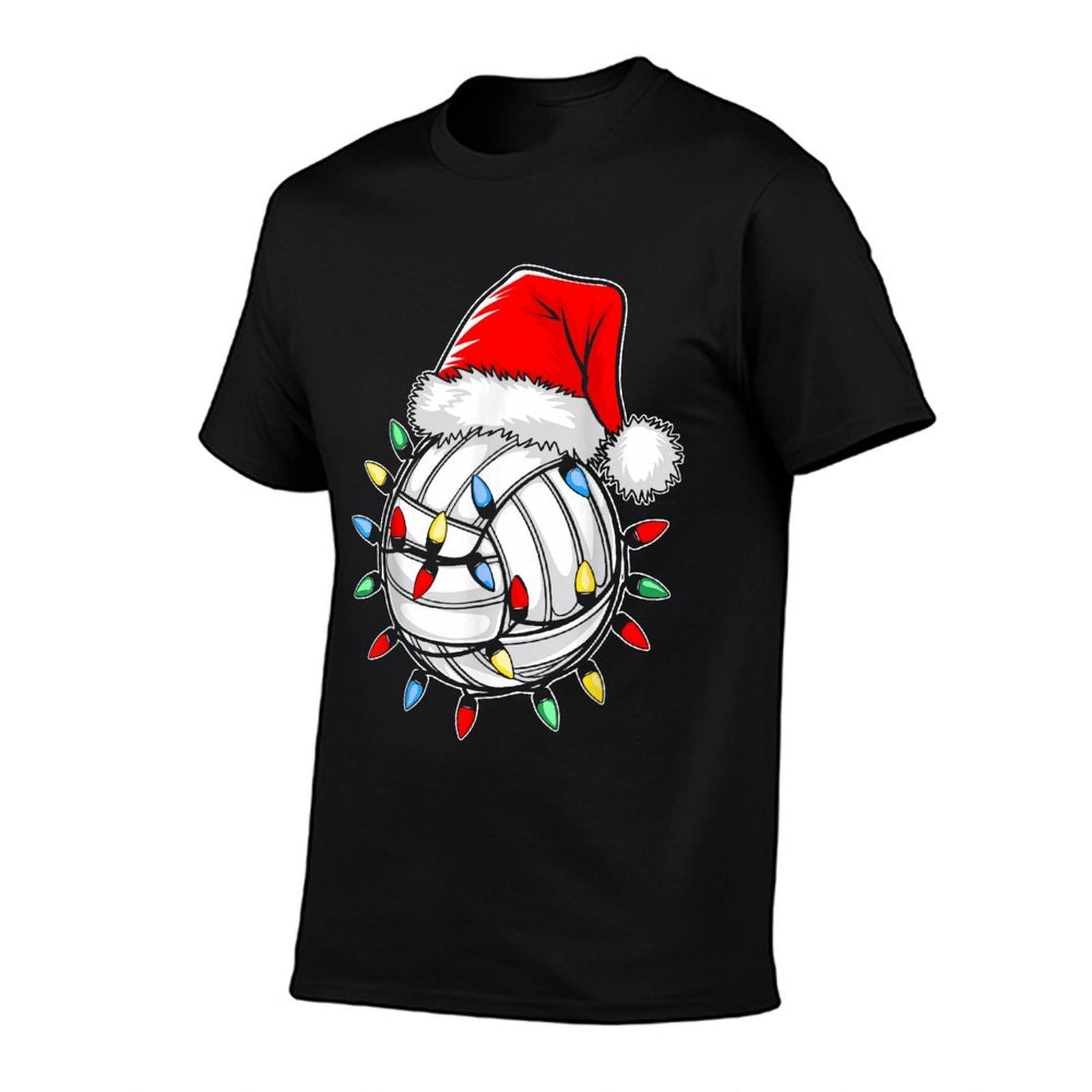 Santa Volleyball Ball Men Youth Boys Christmas Pajamas  Wrinkle-resistant T-Shirt