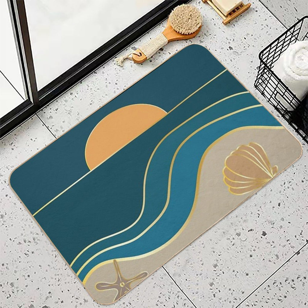 Beach Sunset Summer Vibes  Toxin-Free Bath Mat