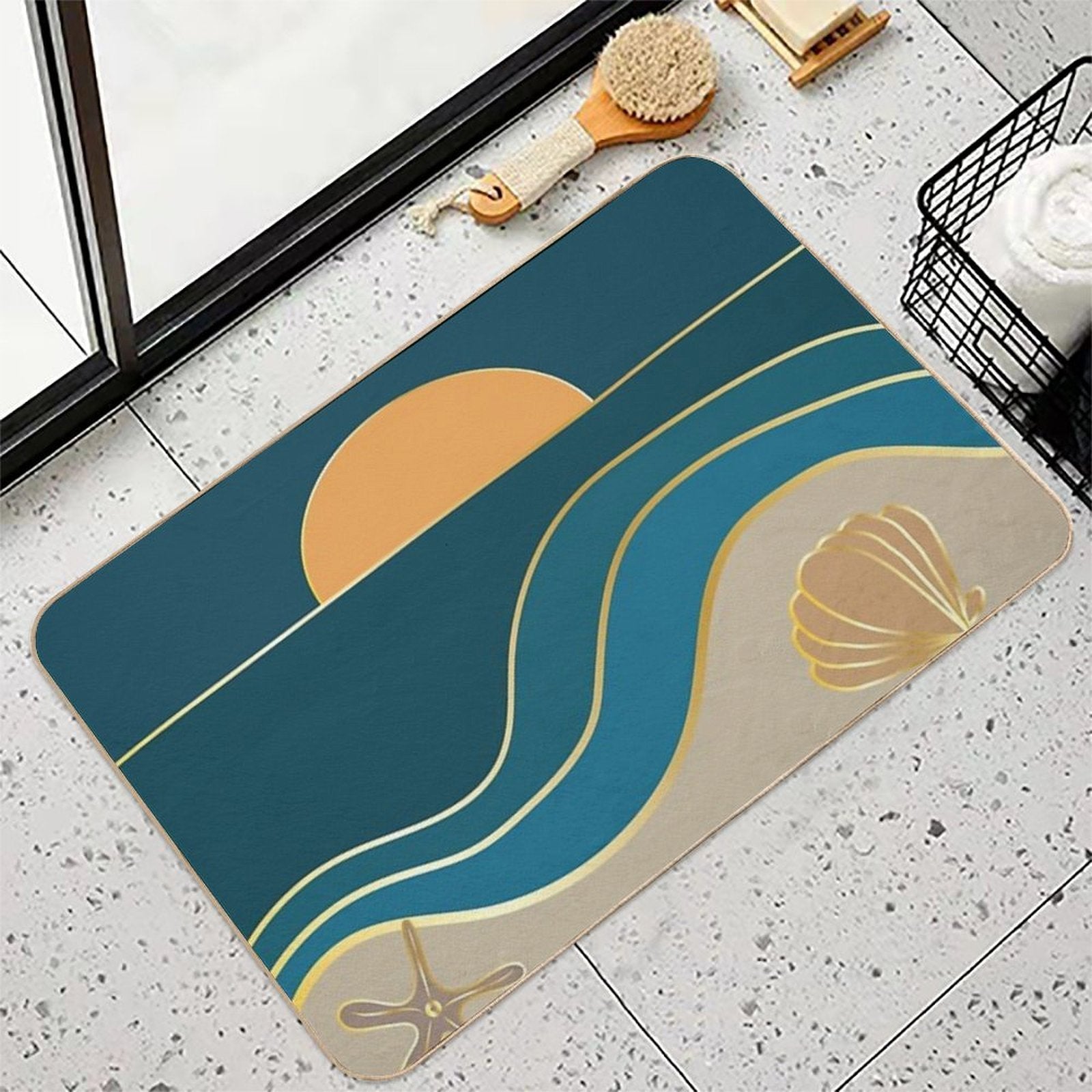 Beach Sunset Summer Vibes  Toxin-Free Bath Mat