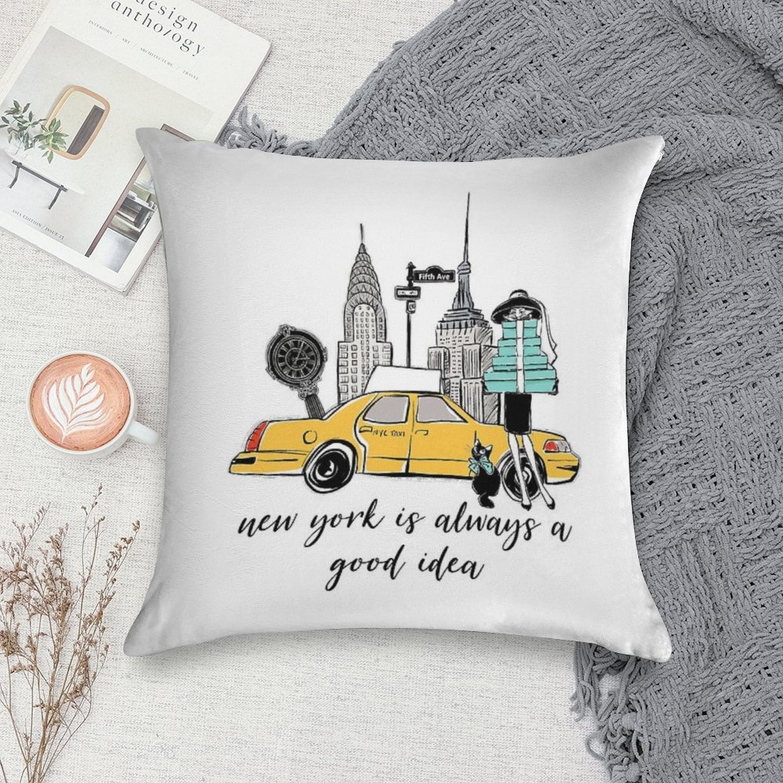 New York Girl Soft Warmth Comfort Throw Pillow