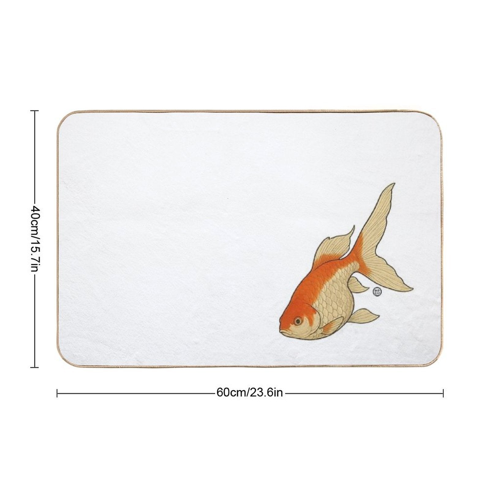 Mirrorscale Comet Goldfish - Vintage Japanese Style Kingyo Durable Bath Mat