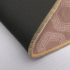 Hexagon Boho Minimalistic Home Decor Pattern  Easy Maintenance Bath Mat