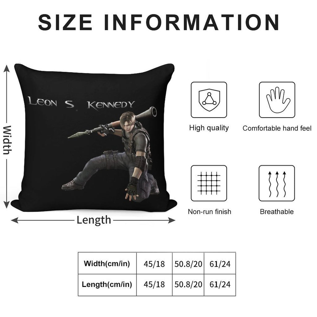 Resident Evil 4 Leon S Kennedy Soft Luxury Feel Throw Pillow