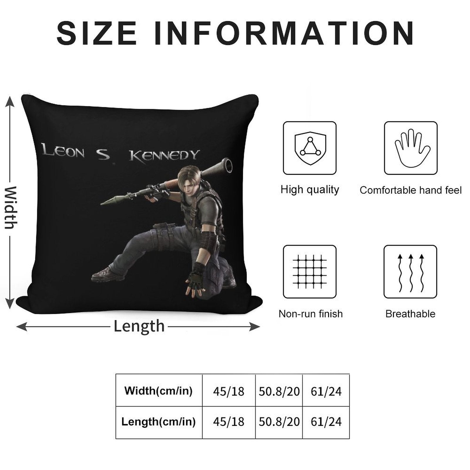 Resident Evil 4 Leon S Kennedy Soft Luxury Feel Throw Pillow