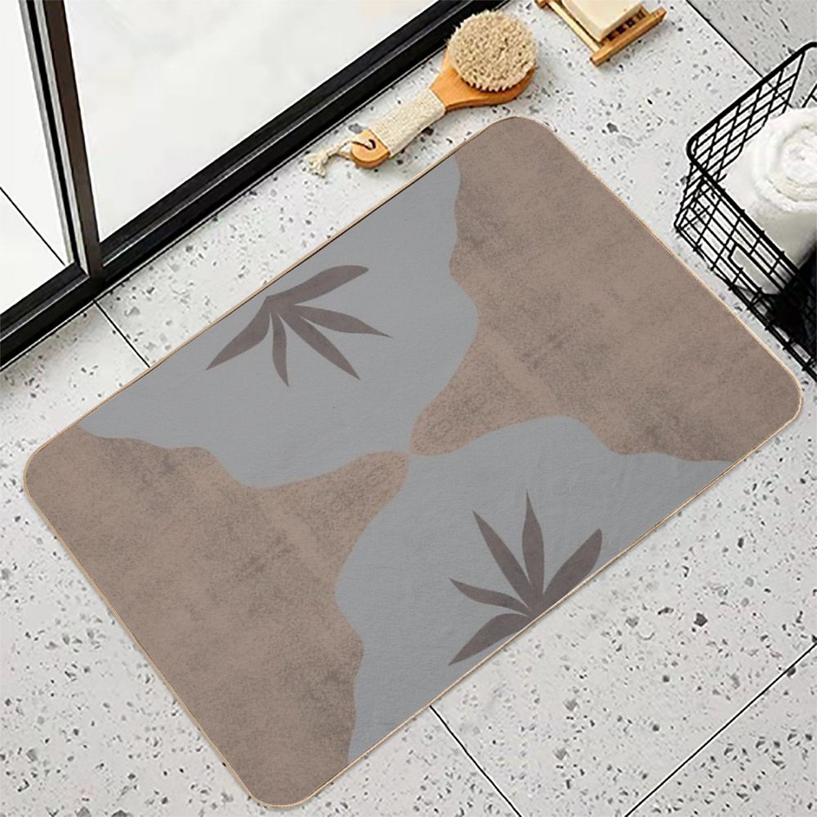 Modern, Neutral, Abstract, Simple Minimal Contemporary Home Decor Durable Bath Mat