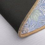 Abstract Floral Tiles Pattern Light Background  Easy To Clean Bath Mat