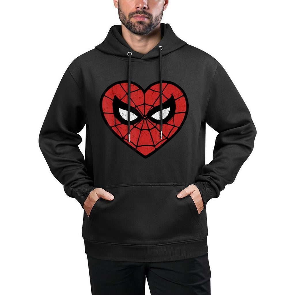 Marvel Spider-Man Face Mask Valentines Heart Logo Pilling-Resistant Hoodie