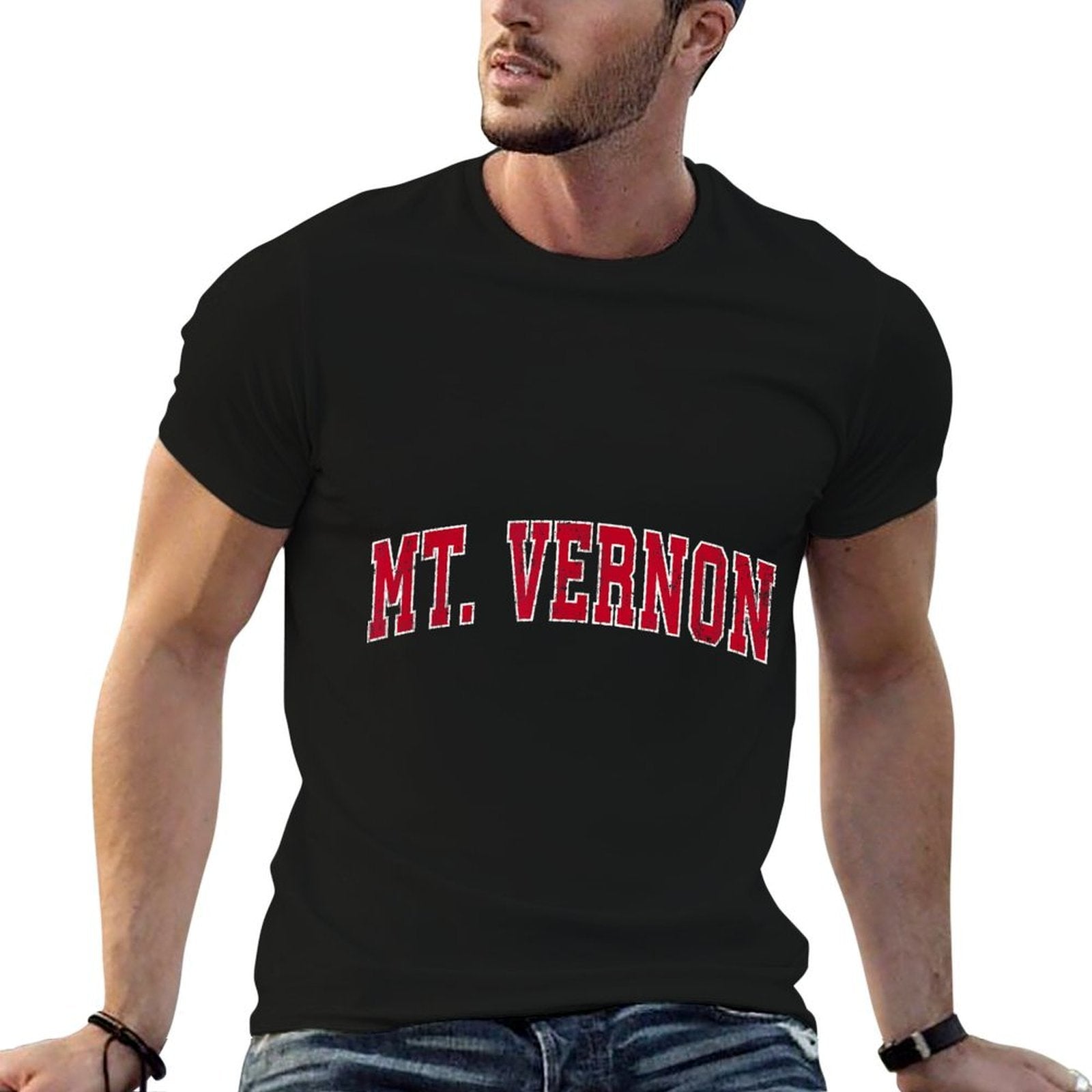Mt. Vernon Illinois IL Vintage Sports Design Red Design  Soft T-Shirt