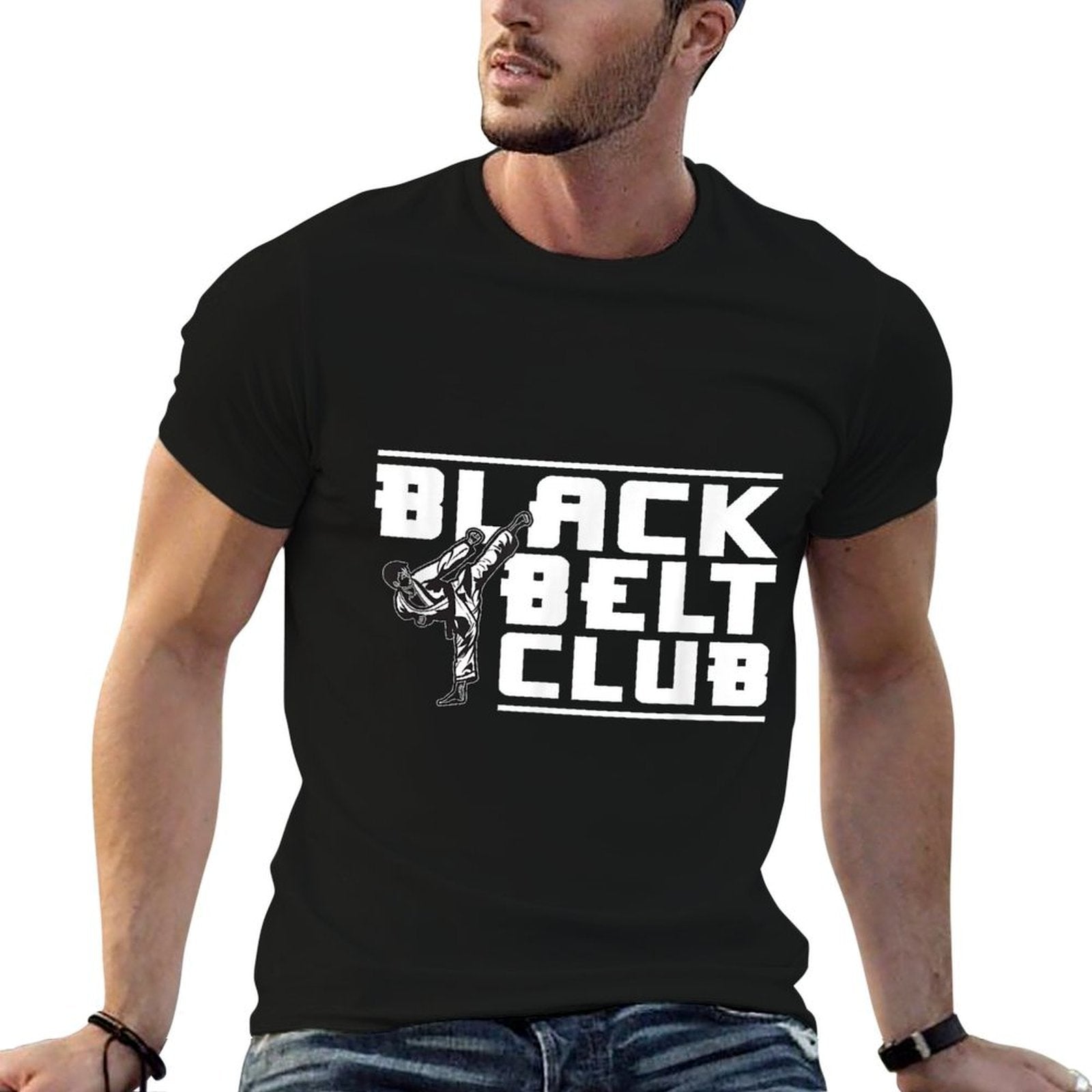 Black Belt Club - Karate Black Belt  Oversized Silhouette T-Shirt