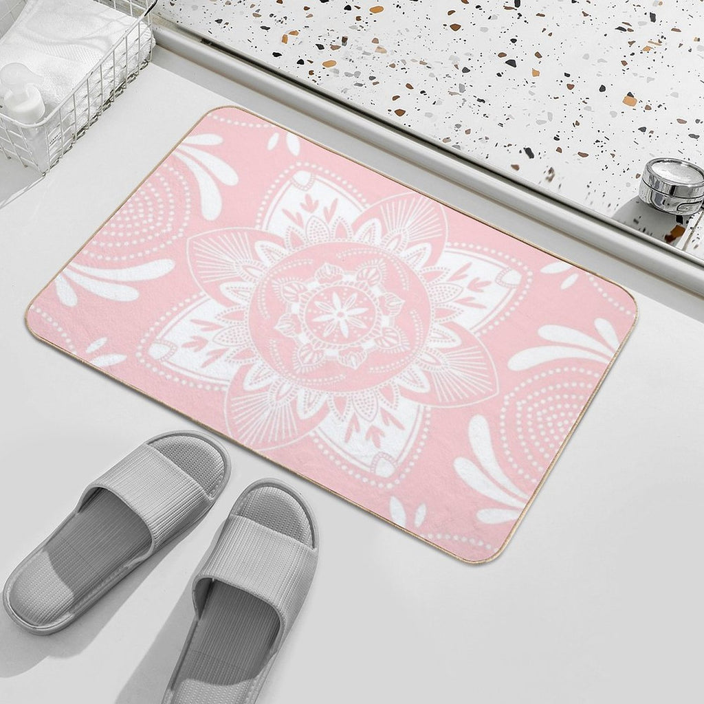 Pastel Pink Mandala  Rapid-Drying Bath Mat