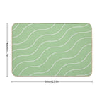Cute Green Squiggly Lines Aesthetic Items  Pet-Safe Bath Mat