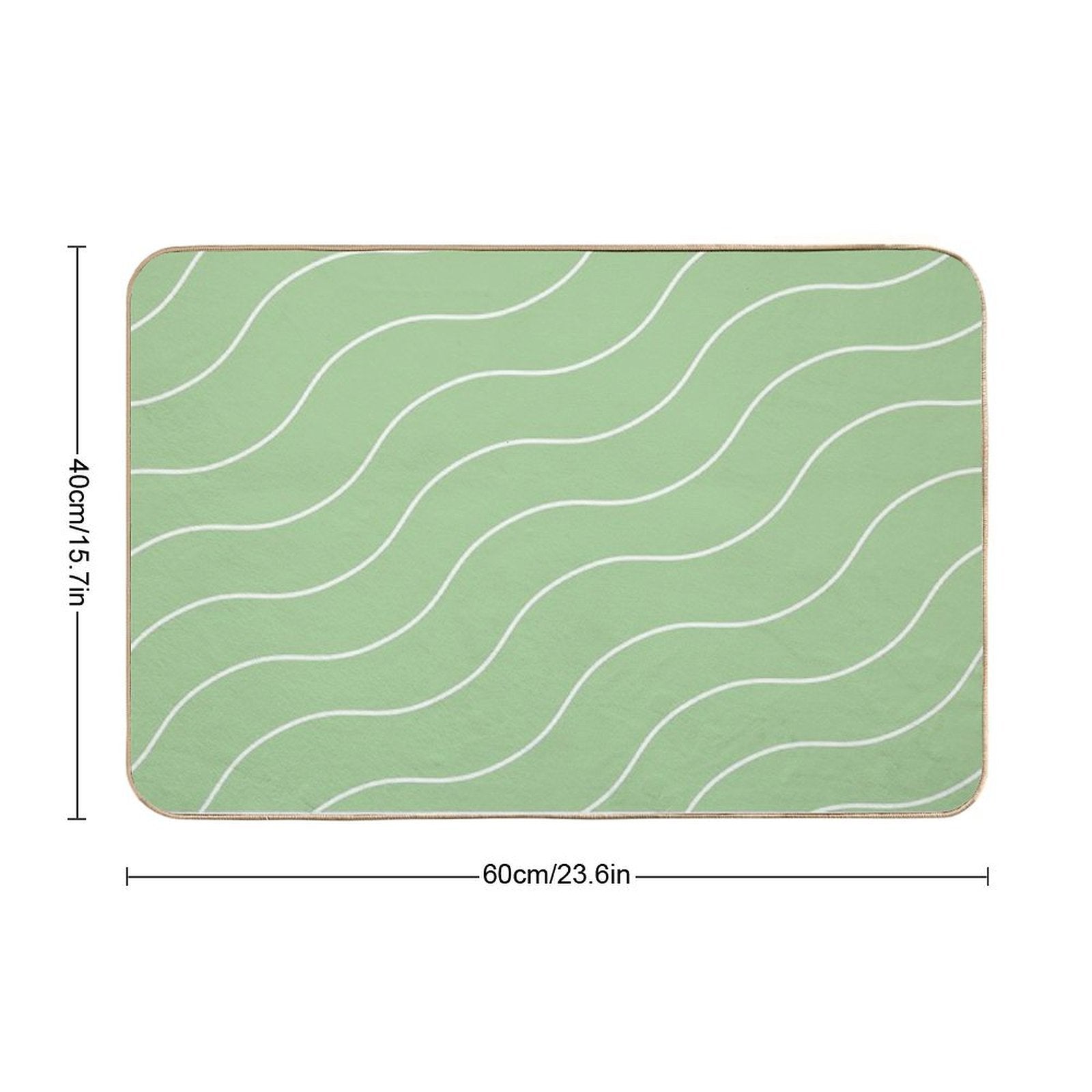 Cute Green Squiggly Lines Aesthetic Items  Pet-Safe Bath Mat