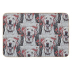1 Happy Dog And Dozens of Butterflies in A Joyful Field Scene  Long-Lasting Bath Mat