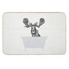 Vintage Moose in Bathtub  Pet-Safe Bath Mat